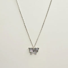 BHAVANI JEWELLERS 925 Italian Starling Silver Butterfly Necklace | BJ-28