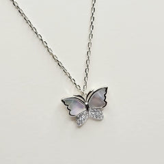 BHAVANI JEWELLERS 925 Italian Starling Silver Butterfly Necklace | BJ-28