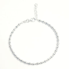 BHAVANI JEWELLERS 925 Italian Starling Silver Bead Chain Adjustable Bracelate | BJ-035