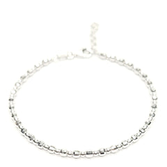 BHAVANI JEWELLERS 925 Italian Starling Silver Bead Chain Adjustable Bracelate | BJ-035