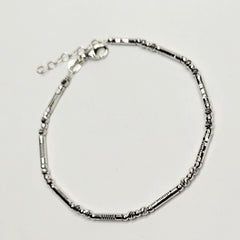BHAVANI JEWELLERS 925 Italian Starling Silver Bead 5+1 Tube Adjustable Bracelate | BJ-044