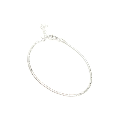 BHAVANI JEWELLERS 925 Italian Starling Silver Round Snake Chain Adjustable Bracelate | BJ-040