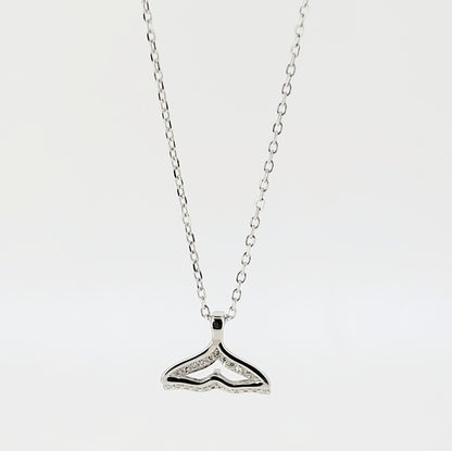 BHAVANI JEWELLERS 925 Italian Starling Silver Whale Tail Necklace | BJ-24