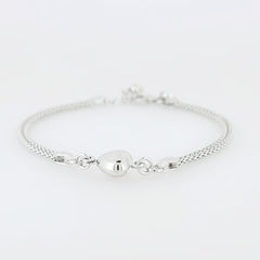 BHAVANI JEWELLERS 925 Italian Starling Silver Heart Charm Bracelate | BJ-062