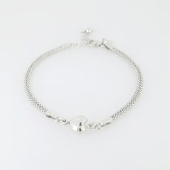BHAVANI JEWELLERS 925 Italian Starling Silver Heart Charm Bracelate | BJ-062
