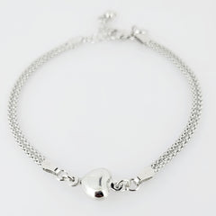 BHAVANI JEWELLERS 925 Italian Starling Silver Heart Charm Bracelate | BJ-062