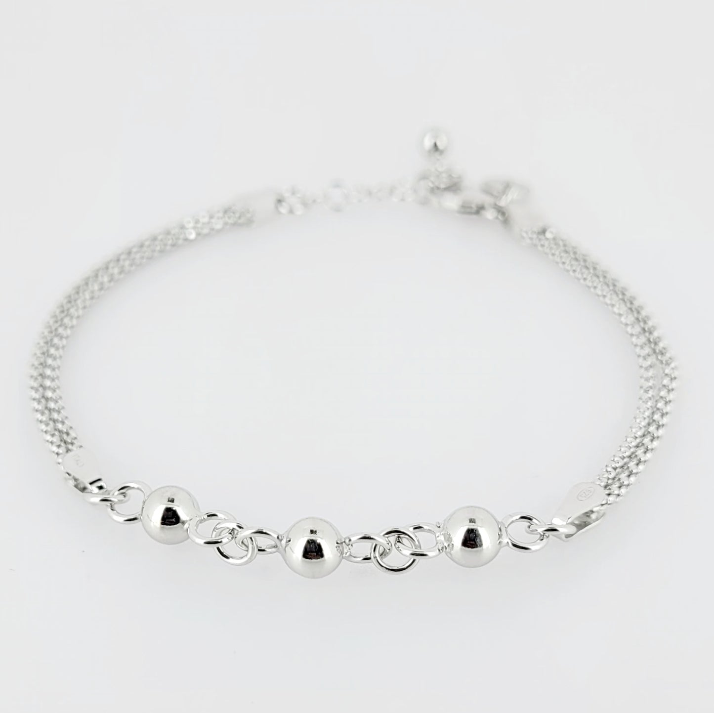 BHAVANI JEWELLERS 925 Italian Starling Silver Balls Bracelate | BJ-063