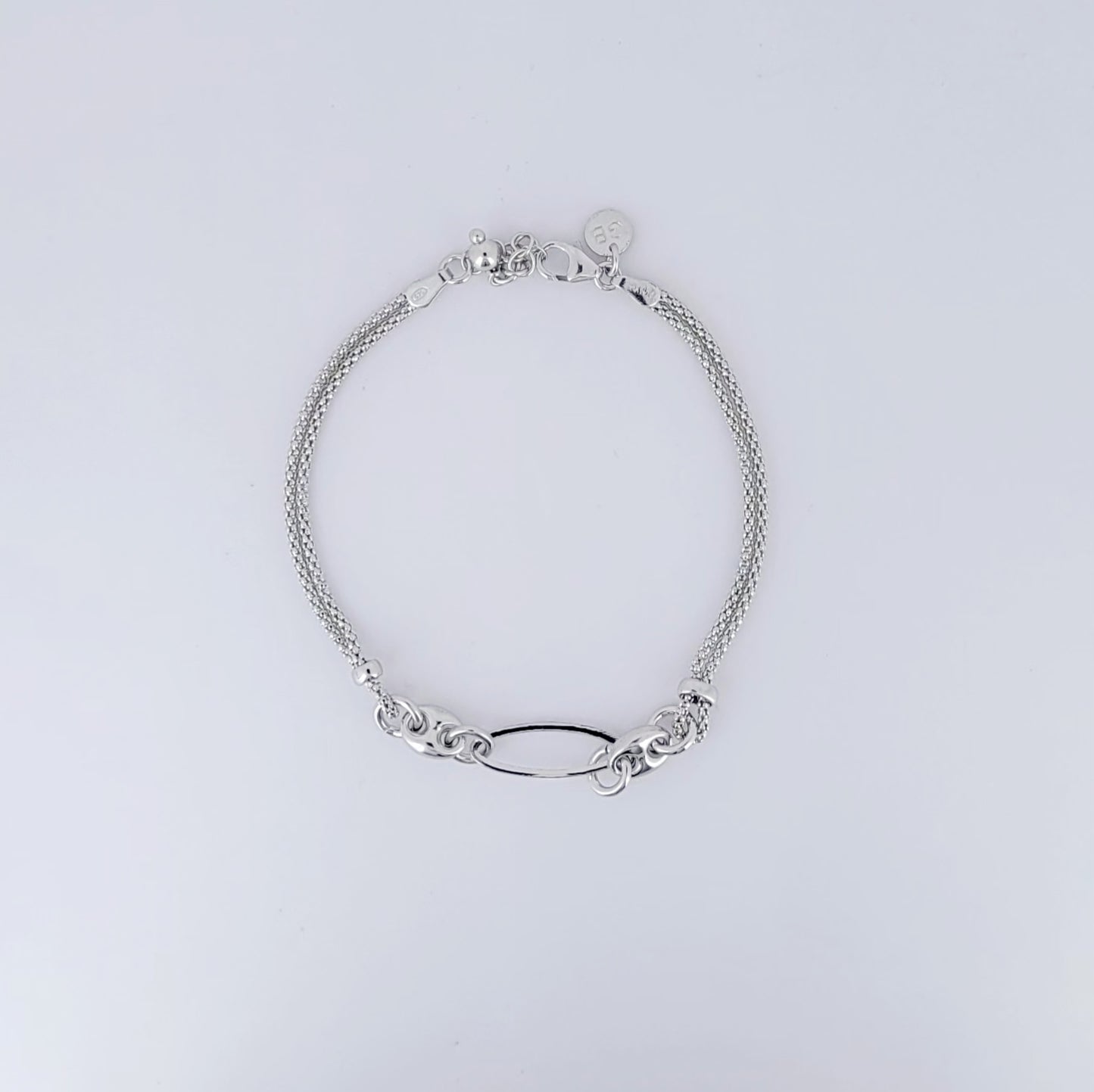 BHAVANI JEWELLERS 925 Italian Starling Silver Ellipse Bracelate | BJ-057