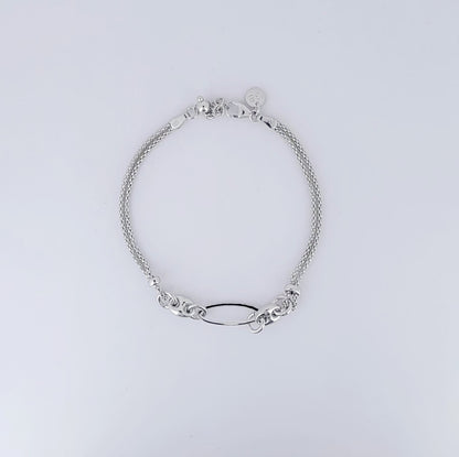 BHAVANI JEWELLERS 925 Italian Starling Silver Ellipse Bracelate | BJ-057