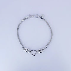 BHAVANI JEWELLERS 925 Italian Starling Silver Heart Bracelate | BJ-055