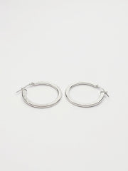 BHAVANI JEWELLERS 925 Italian Starling Silver Greek Key Patternrd Hoop Creole Earring | BJ-ER-013
