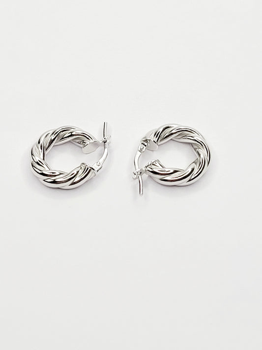 BHAVANI JEWELLERS 925 Italian Starling Silver Chunky Hoop Earring | BJ-ER-010