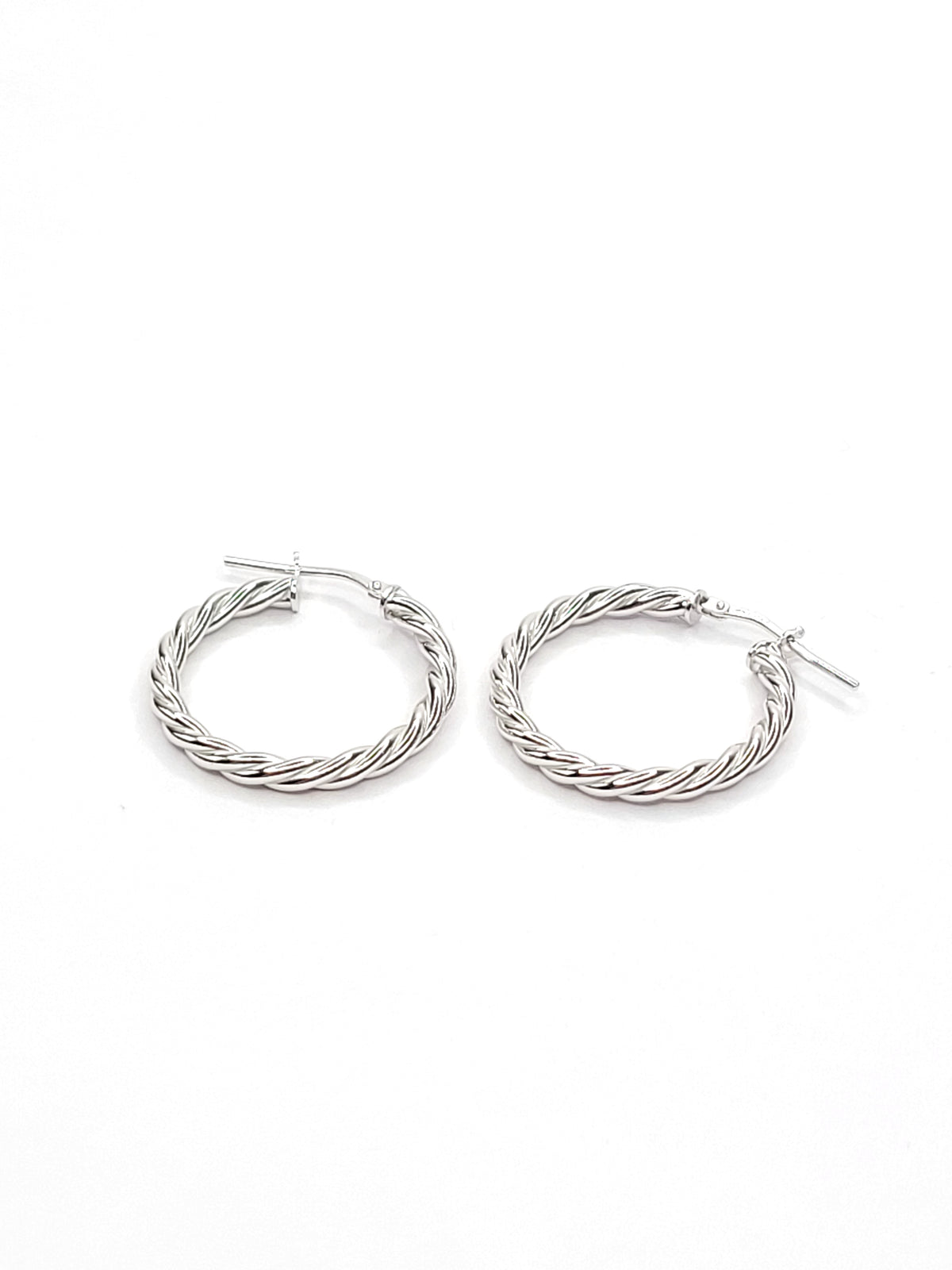 BHAVANI JEWELLERS 925 Italian Starling Silver Medium Twisted Hoop Earring | BJ-ER-09