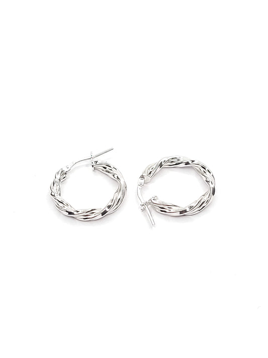 BHAVANI JEWELLERS 925 Italian Starling Silver Spiral Hoop Earring | BJ-ER-016