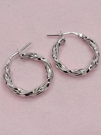 BHAVANI JEWELLERS 925 Italian Starling Silver Spiral Hoop Earring | BJ-ER-016