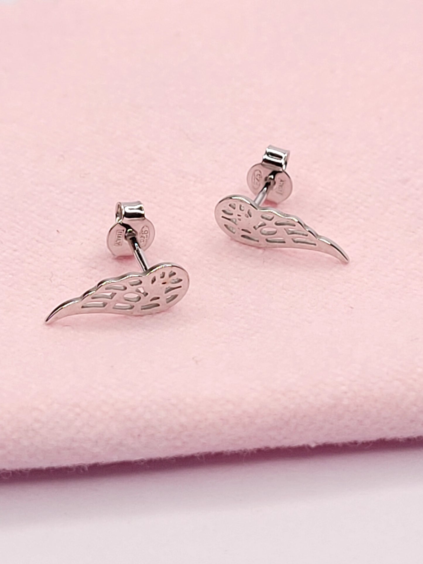 BHAVANI JEWELLERS 925 Italian Starling Silver Angel Wings Studs Earring | BJ-ER-014