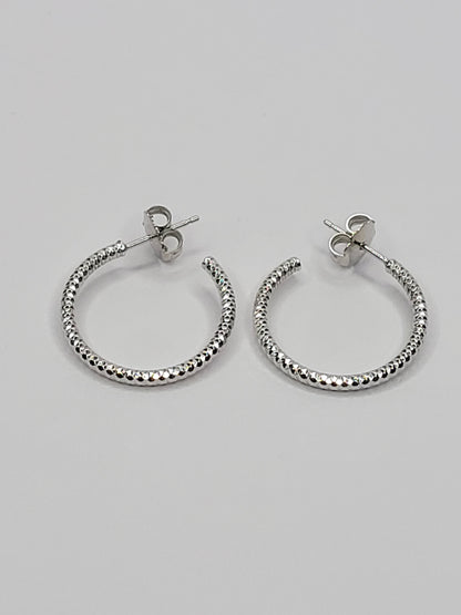 BHAVANI JEWELLERS 925 Italian Starling Silver Laser Cut Hoop Earring | BJ-ER-017