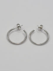 BHAVANI JEWELLERS 925 Italian Starling Silver Laser Cut Hoop Earring | BJ-ER-017