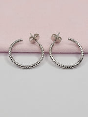 BHAVANI JEWELLERS 925 Italian Starling Silver Laser Cut Hoop Earring | BJ-ER-017