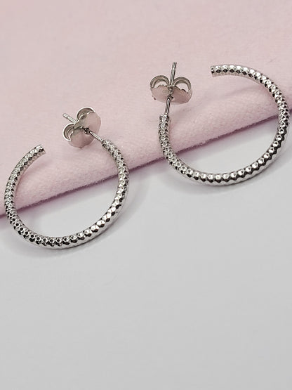 BHAVANI JEWELLERS 925 Italian Starling Silver Laser Cut Hoop Earring | BJ-ER-017