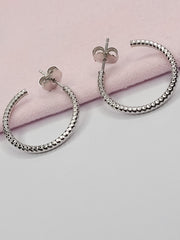 BHAVANI JEWELLERS 925 Italian Starling Silver Laser Cut Hoop Earring | BJ-ER-017