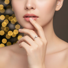 925 Sterling Silver Solitaire Ring with Cubic Zirconia, Elegant Wedding Engagement Band, Classic Minimalist Design | BJLR-0006