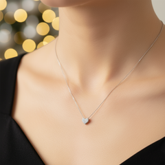 925 Starling Silver Beautiful Heart Necklace Elegant Heart-Shaped Pendant with Sleek Chain, Perfect for Women, Minimalist Design for Special Occasions | Gifts for Women & Girls & Girlfriend |Wedding and Christmas Gifts | BJ-010