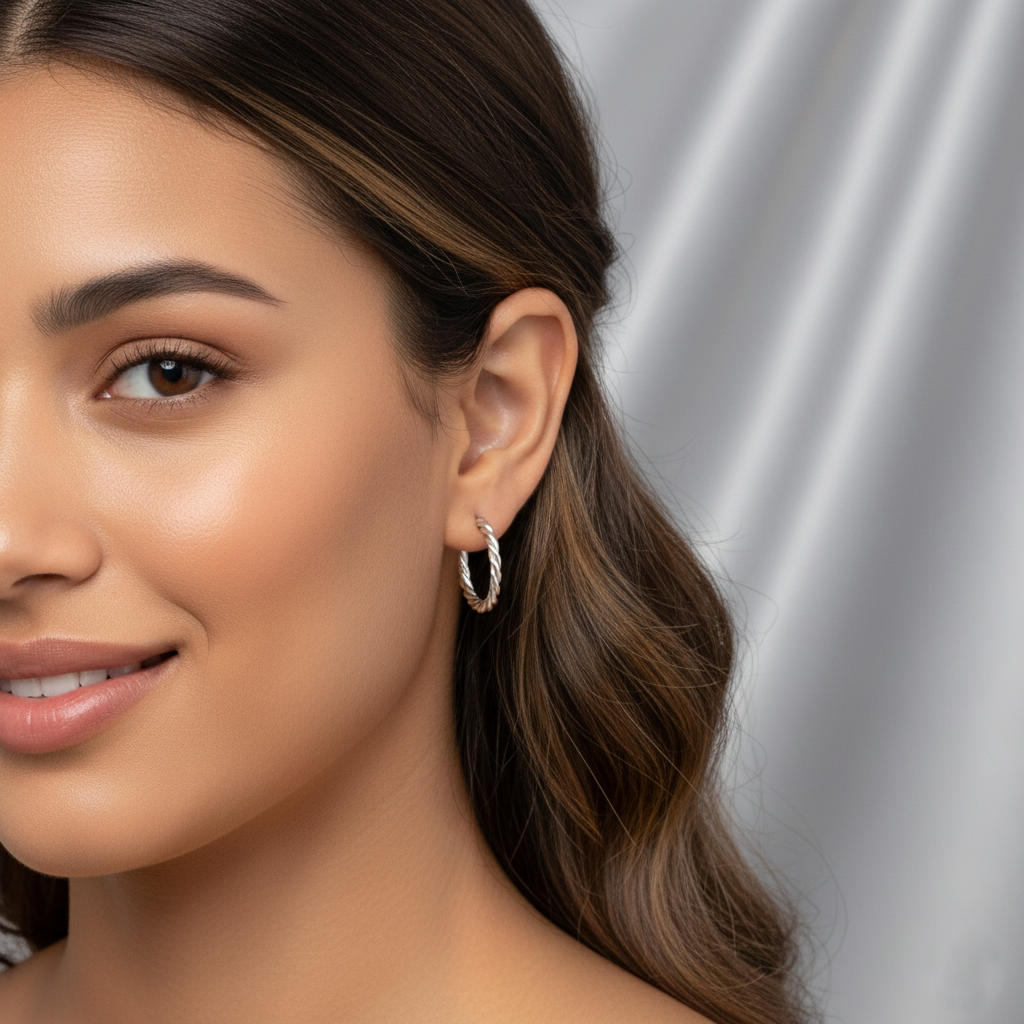Twisted Rope Hoop Earrings