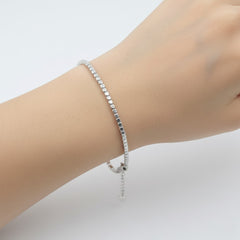 925 Sterling Silver Beaded Bracelate, Minimalist Cube Design, Adjustable Chain, Jewelry for Women| Gifts for Women & Girls & Girlfriend |Wedding and Christmas Gifts | BJBR-041