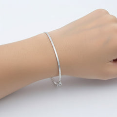 925 Sterling Silver Snake Chain Bracelet, Thin Herringbone Design, Dainty Women's Jewelry, Minimalist Style | Gifts for Women & Girls & Girlfriend |Wedding and Christmas Gifts | BJBR-040