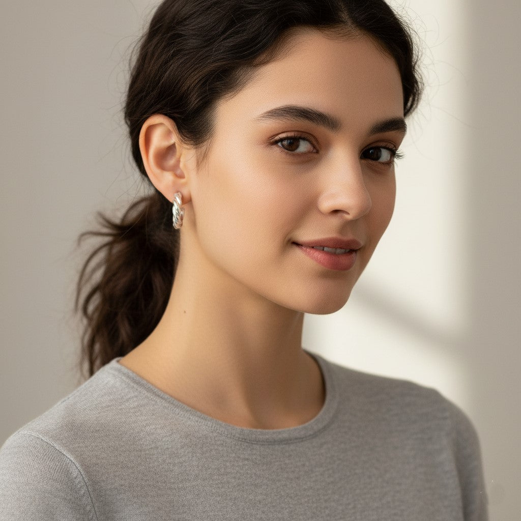 Chunky Twisted Hoop Earrings