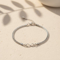 925 Sterling Silver Mesh Chain Bracelet with Elephant Charm, Adjustable Length, Jewelry for Women | Gifts for Women & Girls & Girlfriend |Wedding and Christmas Gifts | BJBR-04