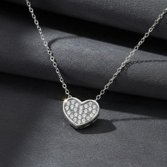 925 Starling Silver Cubic Zirconia Heart Necklace | Gifts for Women & Girls & Girlfriend |Wedding and Christmas Gifts | BJ-34