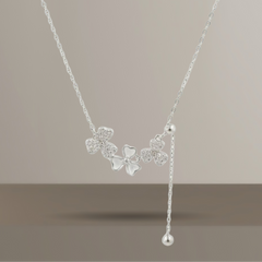 925 Starling Silver Three Flower Necklace | Gifts for Women & Girls & Girlfriend |Wedding and Christmas Gifts | BJ-30