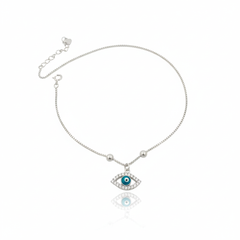 925 Sterling Silver Evil Eye Anklets for Women | Protection Pendant | Adjustable Chain | BJAK-0002
