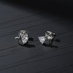 925 Sterling Silver Star Stud Earrings with Cubic Zirconia, Clear Crystal, Small Dainty Jewelry for Women | Gifts for Women & Girls & Girlfriend |Wedding and Christmas Gifts | BJER-015