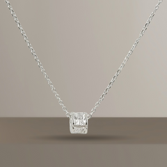 925 Starling Silver Women's Rotatable White Pendant Necklace Elegant and Versatile Jewelry with Adjustable Chain, Durable White-Plated Pendant for Special Occasions | Gifts for Women & Girls & Girlfriend |Wedding and Christmas Gifts | BJ-05