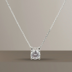 925 Starling Silver Single Stone Solitaire Square Necklace Elegant Square Pendant for Women, Gifting For Valantine's # Birthday # Engagement # Wading | valentine's day gifts BIS Hallmarking Certifide Jewellery | BJ-08