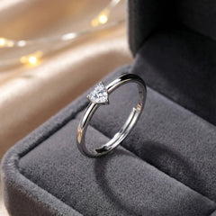 925 Sterling Silver Solitaire Ring with Cubic Zirconia, Elegant Wedding Engagement Band, Classic Minimalist Design | BJLR-0006