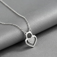 925 Starling Silver Heart Lock Neckalce | Gifts for Women & Girls & Girlfriend |Wedding and Christmas Gifts| BJ-41