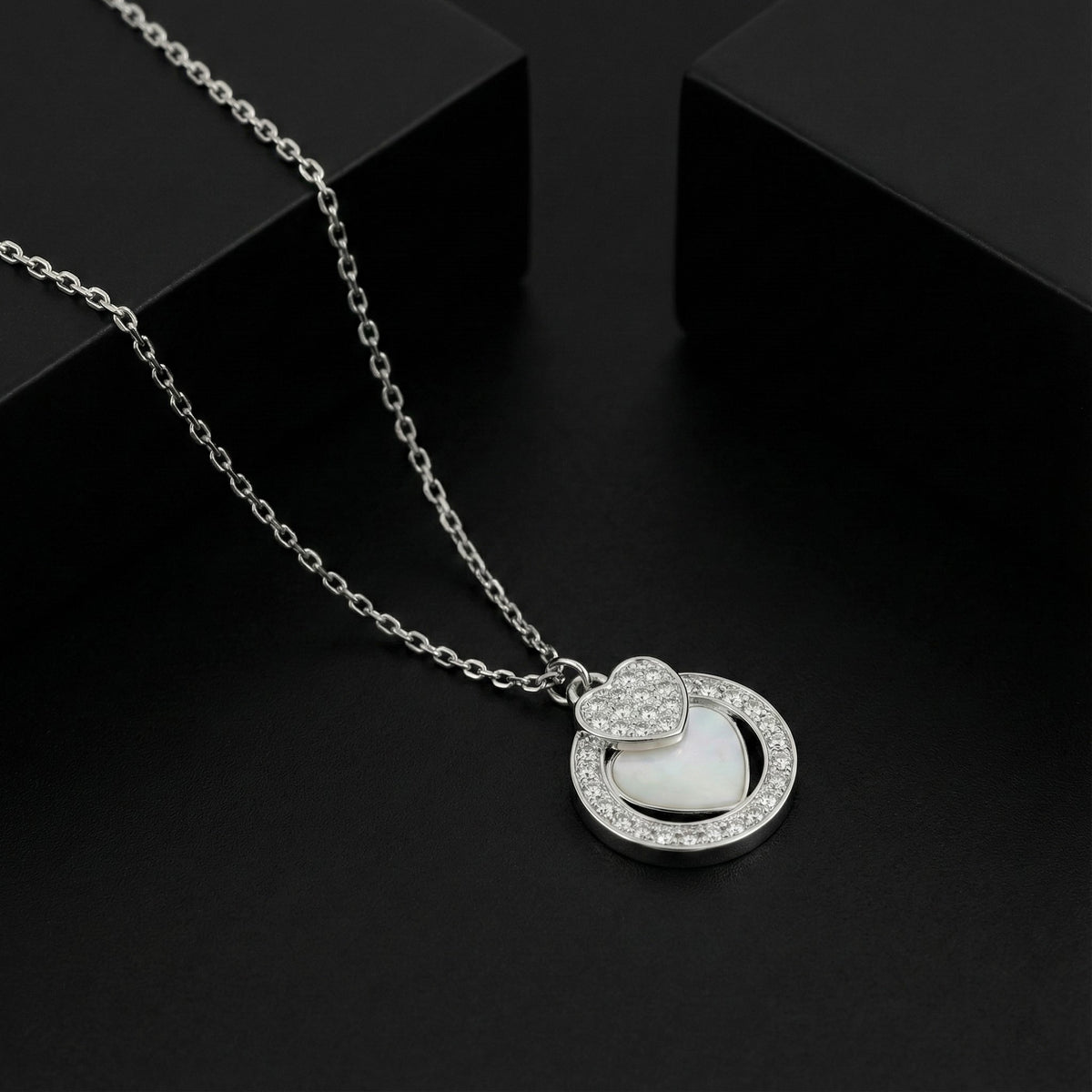 925 Sterling Silver Elegant Heart Shape Necklace Timeless Love Pendant Hypoallergenic Women’s Necklace | Gifts for Women & Girls & Girlfriend |Wedding and Christmas Gifts | BJ-018