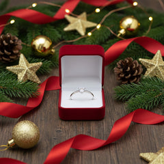 925 Sterling Silver Heart-Shaped Cubic Zirconia Ring, 925 Sterling Silver, Solitaire Engagement Style, Minimalist Design | BJLR-0005