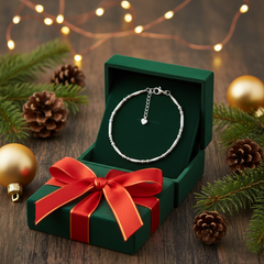 925 Sterling Silver Beaded Chain Bracelate, Textured Bar Design, Adjustable Length, Delicate Jewelry for Women| Gifts for Women & Girls & Girlfriend |Wedding and Christmas Gifts | BJBR-044