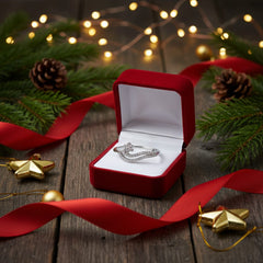 925 Sterling Silver Wave Design Ring with Cubic Zirconia, Elegant Wedding Engagement Band, White Crystal Accents | BJLR-0007