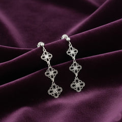 Triple Filigree Clover Drop Earrings