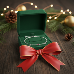 925 Sterling Silver Star Charm Bracelet with Pink Crystal, Delicate Chain Link Design, Adjustable Length, Jewelry for Women | Gifts for Women & Girls & Girlfriend |Wedding and Christmas Gifts | BJBR-039