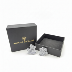 925 Sterling Silver Swan Stud Earrings, Cubic Zirconia Crystal Accent, Small Elegant Design for Women | Gifts for Women & Girls & Girlfriend |Wedding and Christmas Gifts | BJER-04