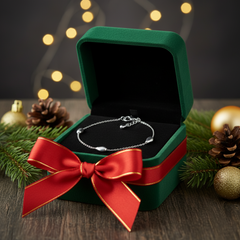 925 Dainty Silver Chain Bracelate with Leaf Charms, Sterling Silver, Delicate Link Design, Adjustable Length | Gifts for Women & Girls & Girlfriend |Wedding and Christmas Gifts | BJBR-050