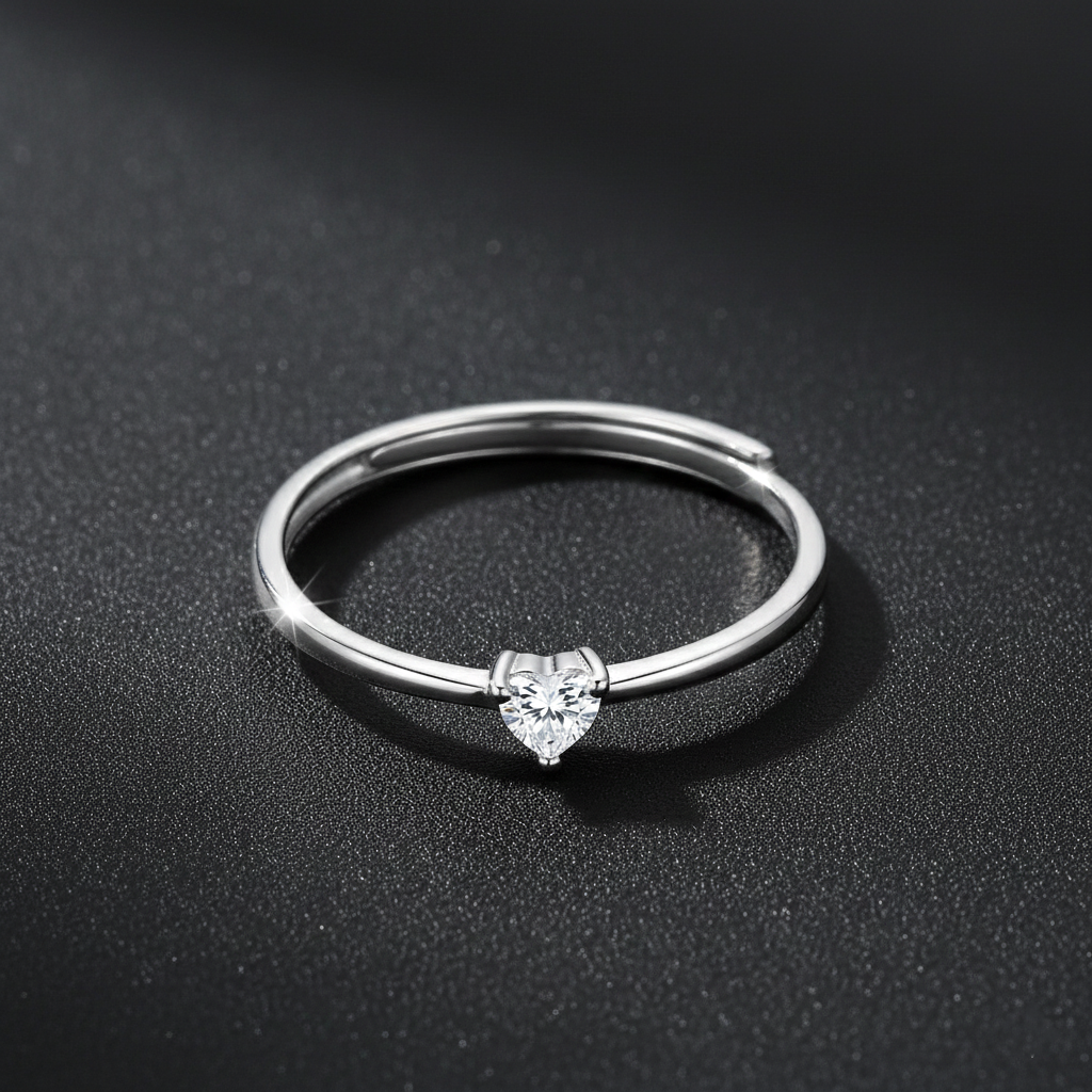 925 Sterling Silver Solitaire Ring with Cubic Zirconia, Elegant Wedding Engagement Band, Classic Minimalist Design | BJLR-0006