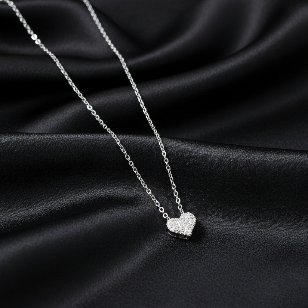 925 Starling Silver Beautiful Heart Necklace Elegant Heart-Shaped Pendant with Sleek Chain, Perfect for Women, Minimalist Design for Special Occasions | Gifts for Women & Girls & Girlfriend |Wedding and Christmas Gifts | BJ-010